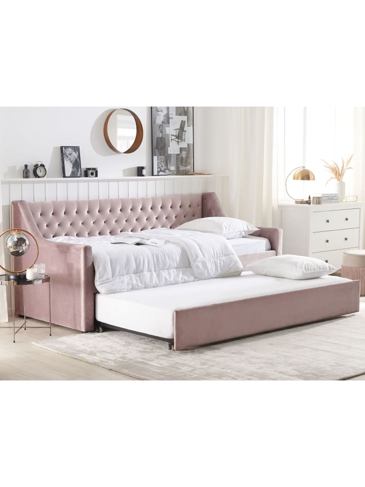 Beliani Tagesbett MONTARGIS in Rosa - (W) 91 x (H) 94 x (L) 219 cm günstig kaufen onesize
