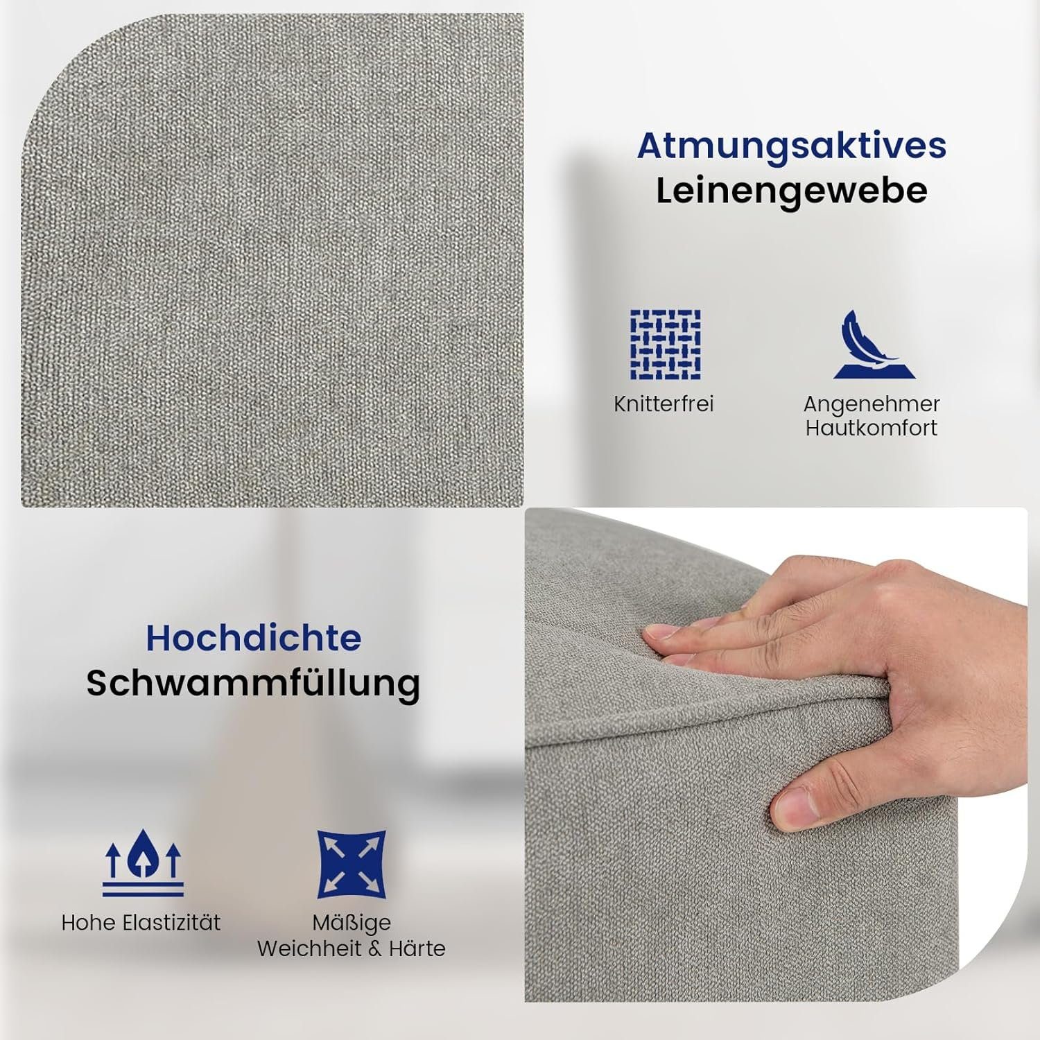 KOMFOTTEU Polsterstuhl Relaxsessel, mit Hoher Rückenlehne, bis 150 kg