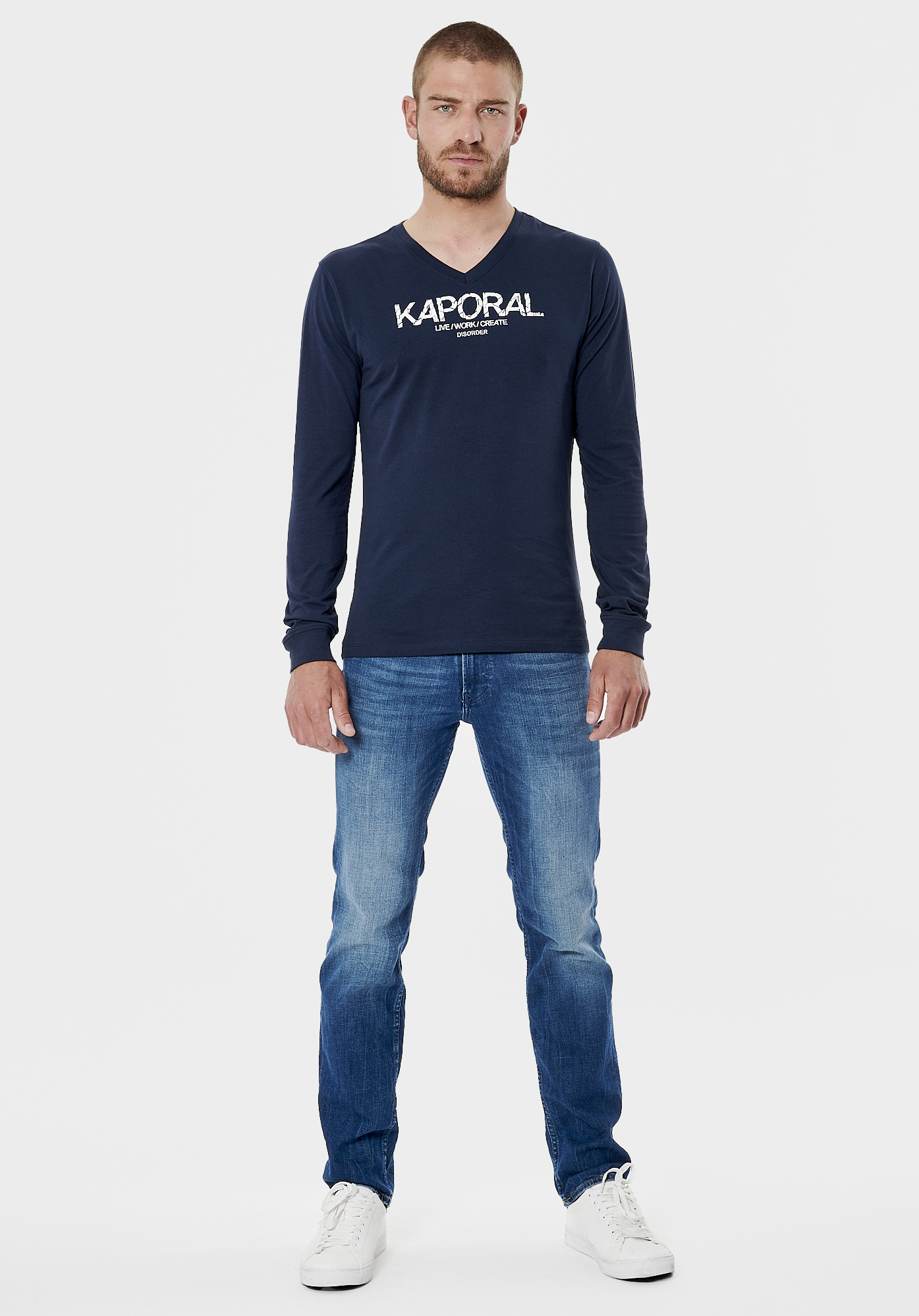 TARK   T-shirt bleu marine homme