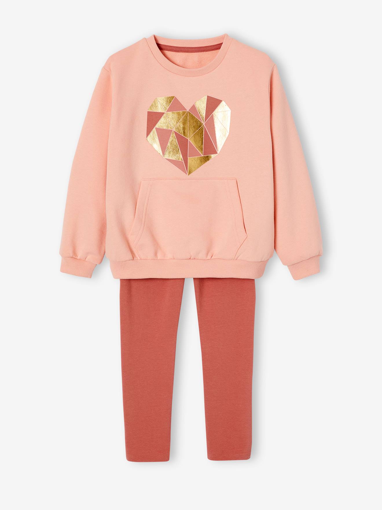 Vertbaudet Mädchen Sport-Set: Sweatshirt & Leggings - wollweiß