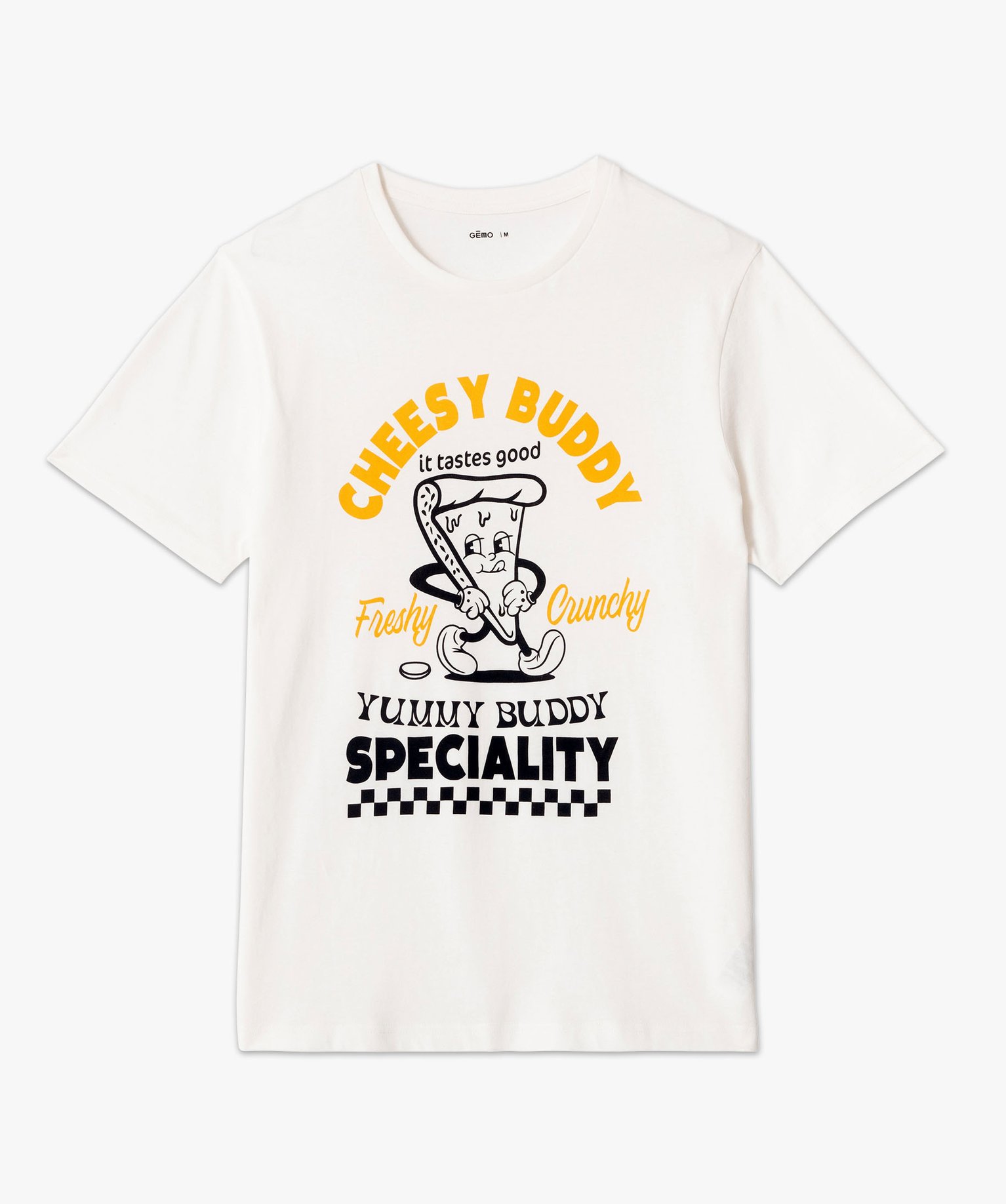 Tee-shirt manches courtes imprimé fantaisie homme blanc | GEMO