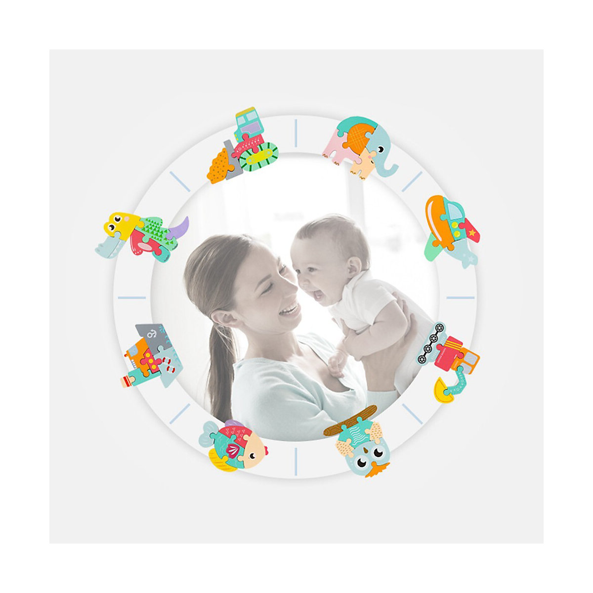 Baby-Puzzle aus Holz vertikale Blockmontage