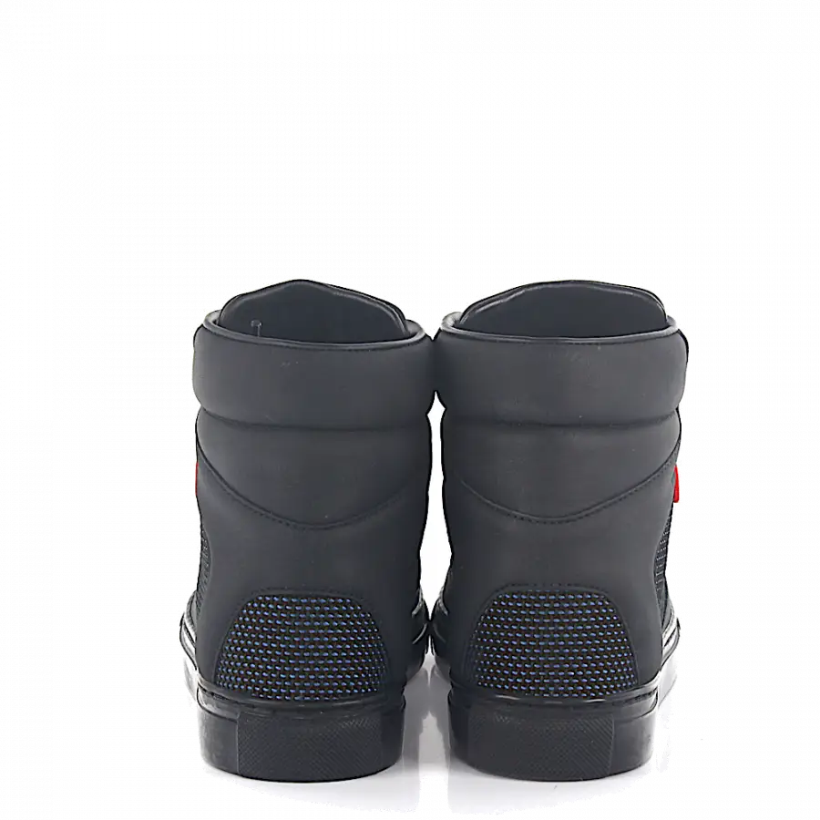 Balenciaga - Sneaker Mid Top Leder schwarz Mesh blau - schwarz