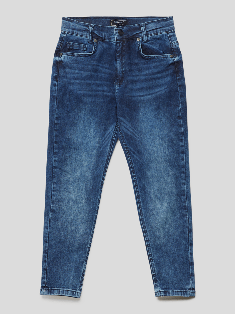 Loose Fit Jeans mit Label-Detail in dunkelblau