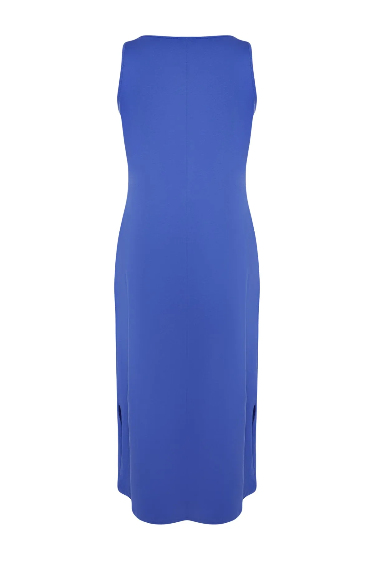 Trendyol Curve  Gerade geschnittenes Saks-Strickkleid mit Schlitz TBBSS22AH0162