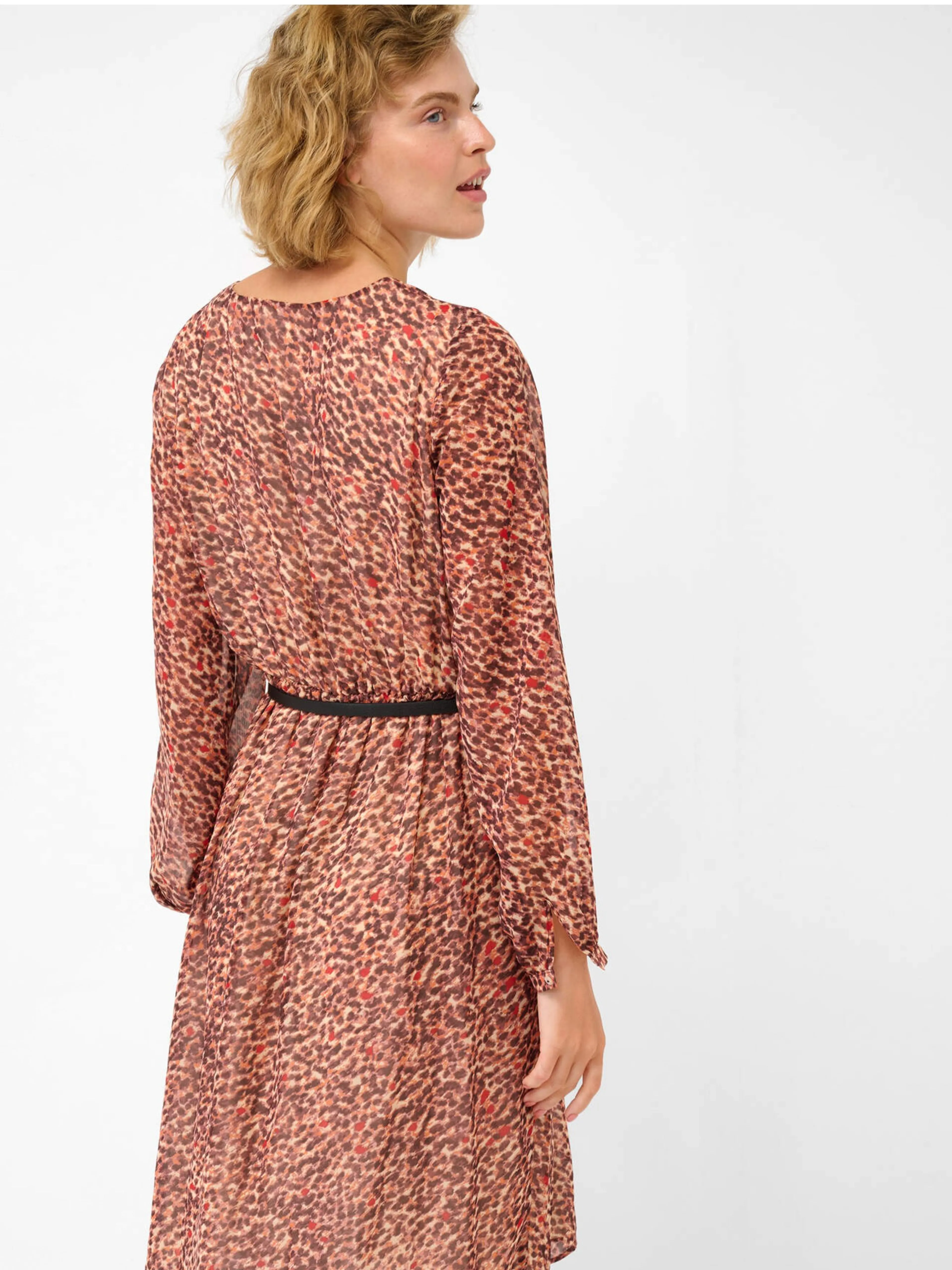 Ziegelfarbenes Musterkleid ORSAY