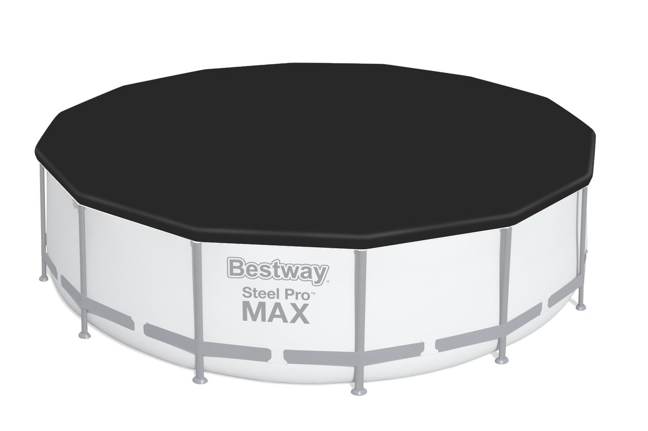 Bestway Steel Pro MAX™ Frame Pool Komplett-Set mit Filterpumpe Ø 427 x 107 cm, lichtgrau, rund