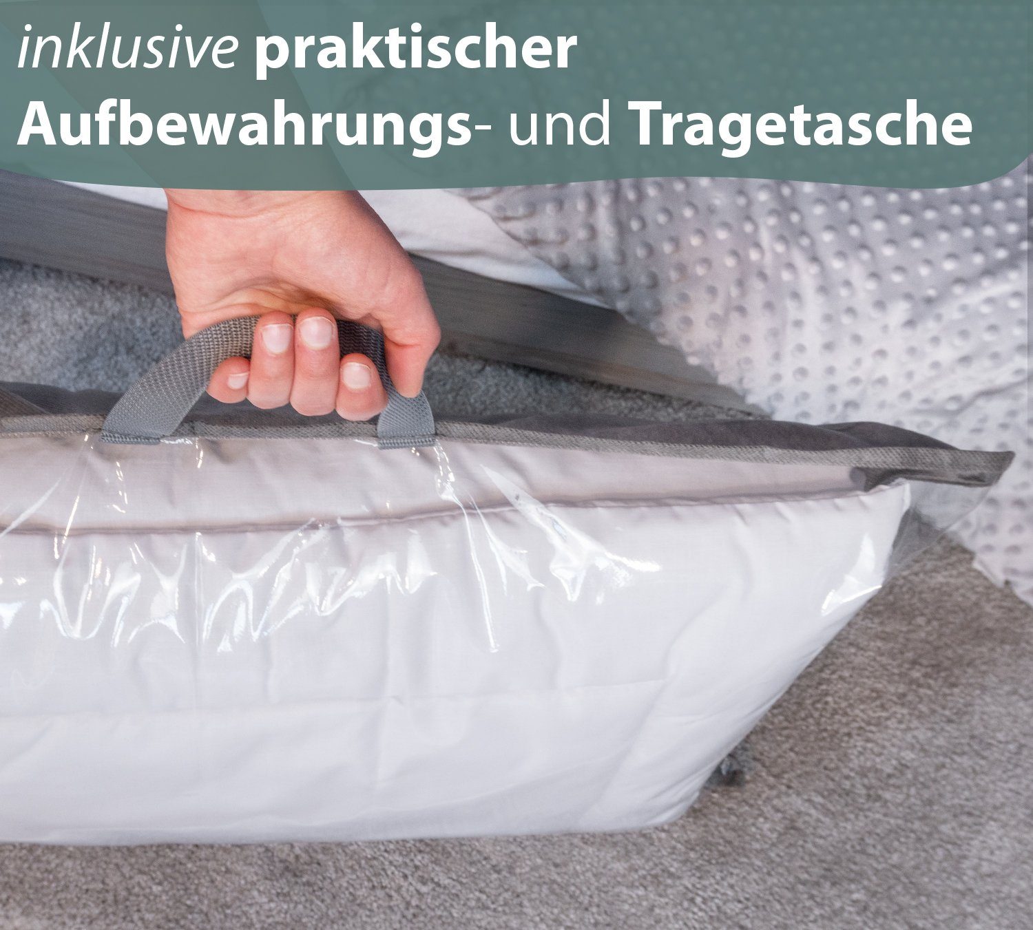 Kinderbettdecke + Kopfkissen, LUCA PREMIUM, Alcube, Füllung: 100% Silikonfaser, Bezug: 100% Baumwolle, 4-Jahreszeiten Kinderbettenset 2-teilig Bettdecken Set für Jahreszeit