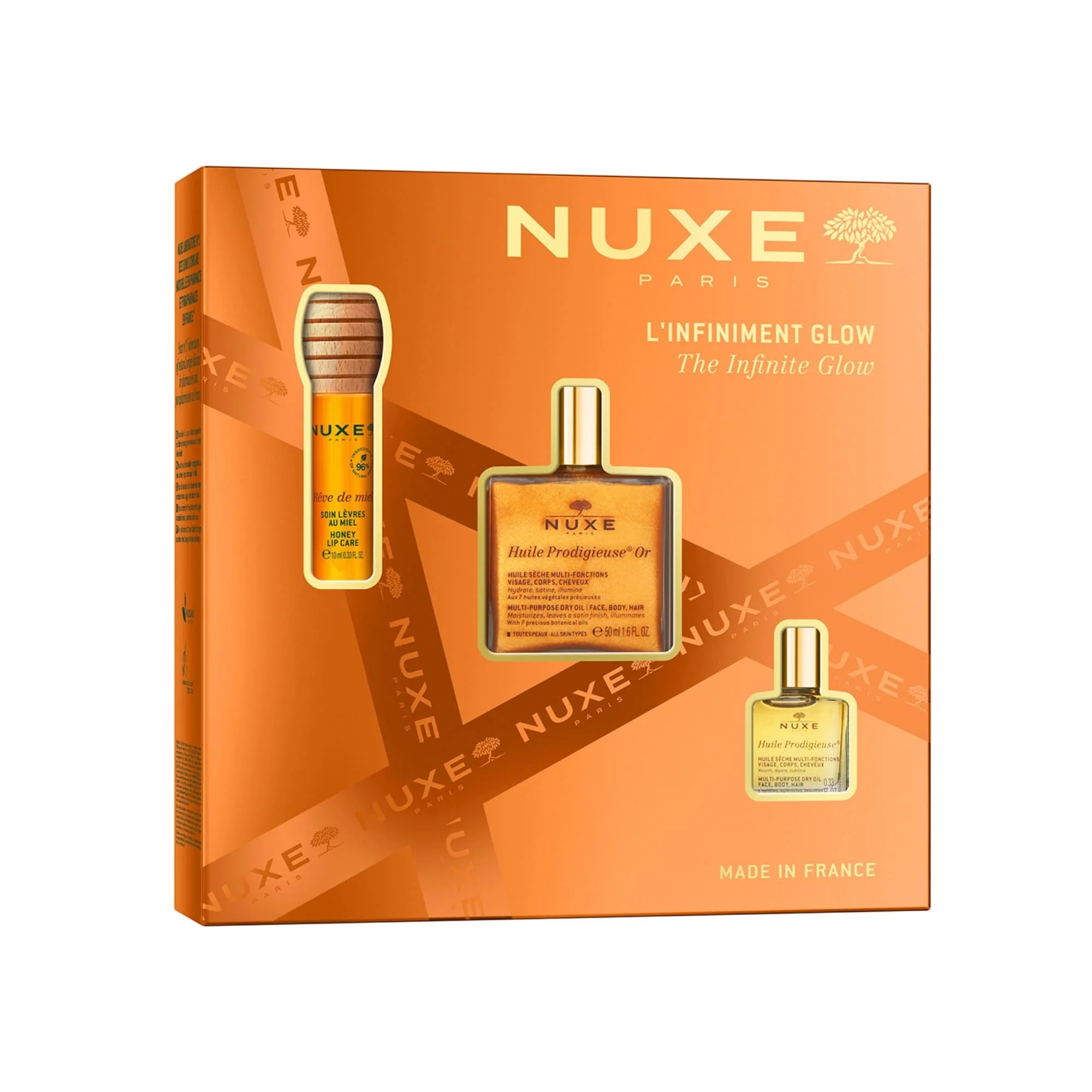 Darčeková sada Huile Prodigieuse® Or Glow - darčekové sady na tvár a telo, výživný olej na tvár, telový olej