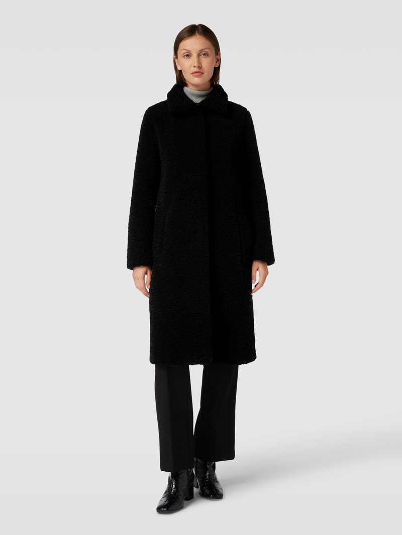 Mantel in Teddyfell-Optik Modell 'Cetedia' in schwarz