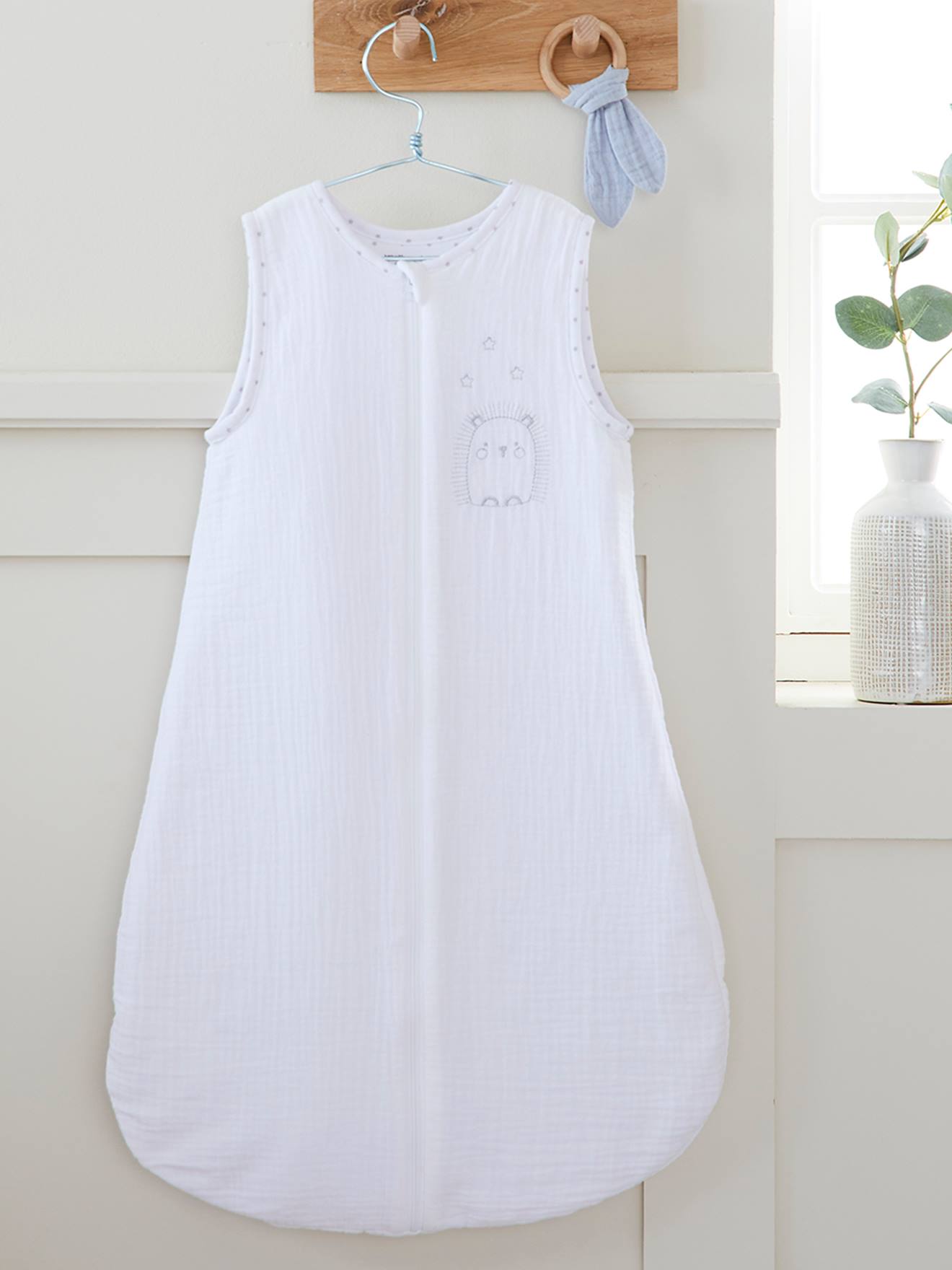 Vertbaudet Baby Sommerschlafsack IGEL personalisierbar Oeko Tex - weiß