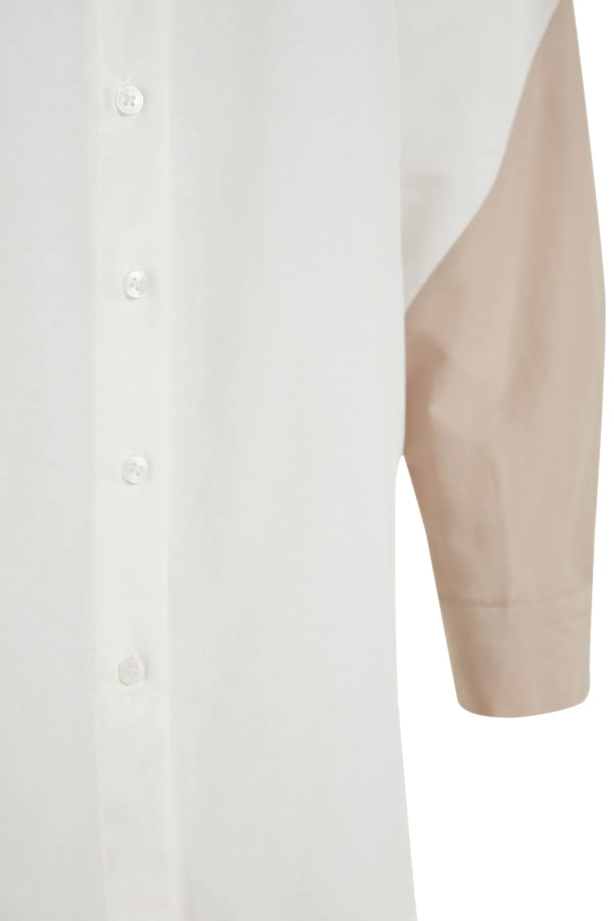 Trendyol Collection  Ecrufarbenes, gewebtes Boyfriend-Hemd in Colour-Block-Optik mit weitem Schnitt TWOSS23GO00393