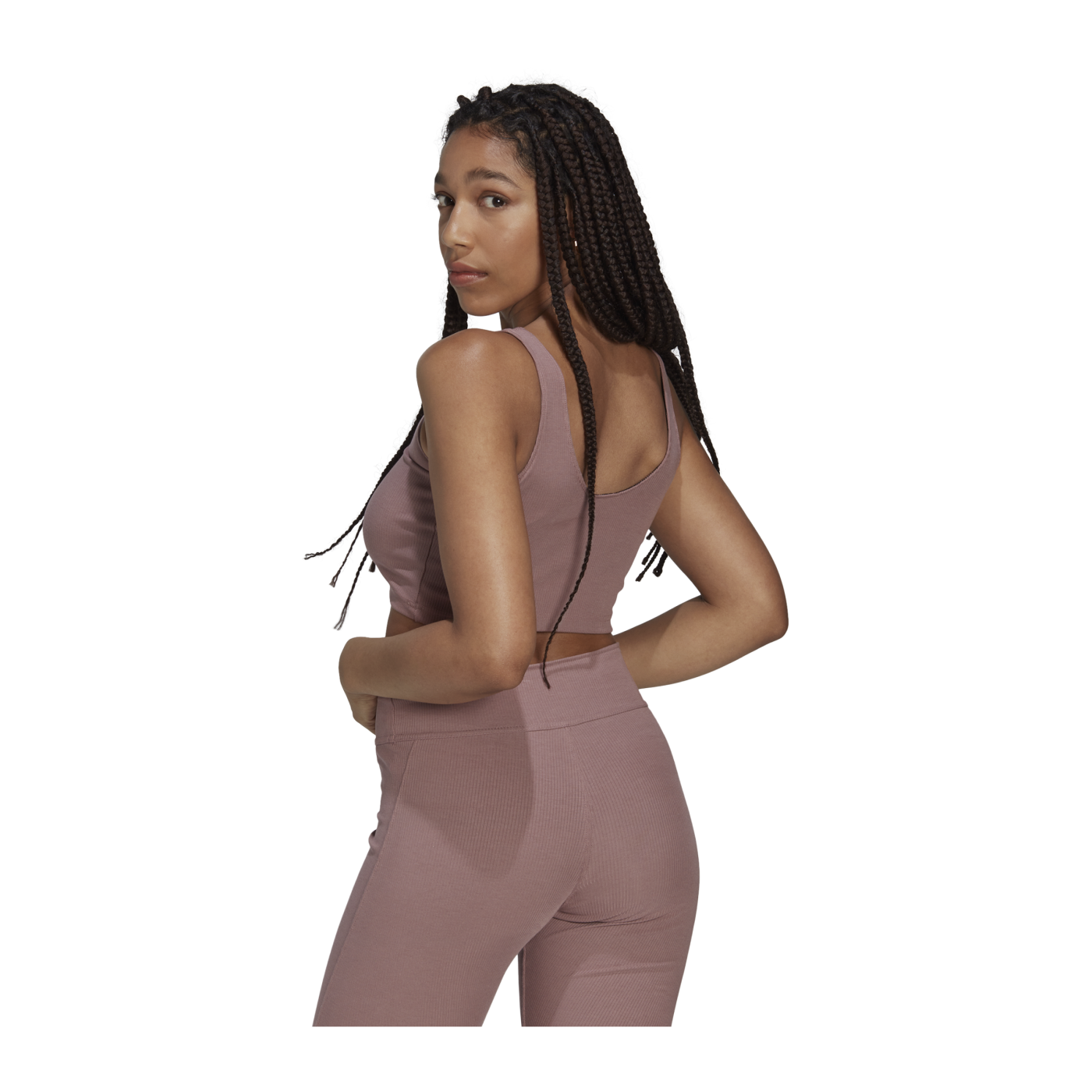 adidas New Rib Crop Top Damen Schwarz