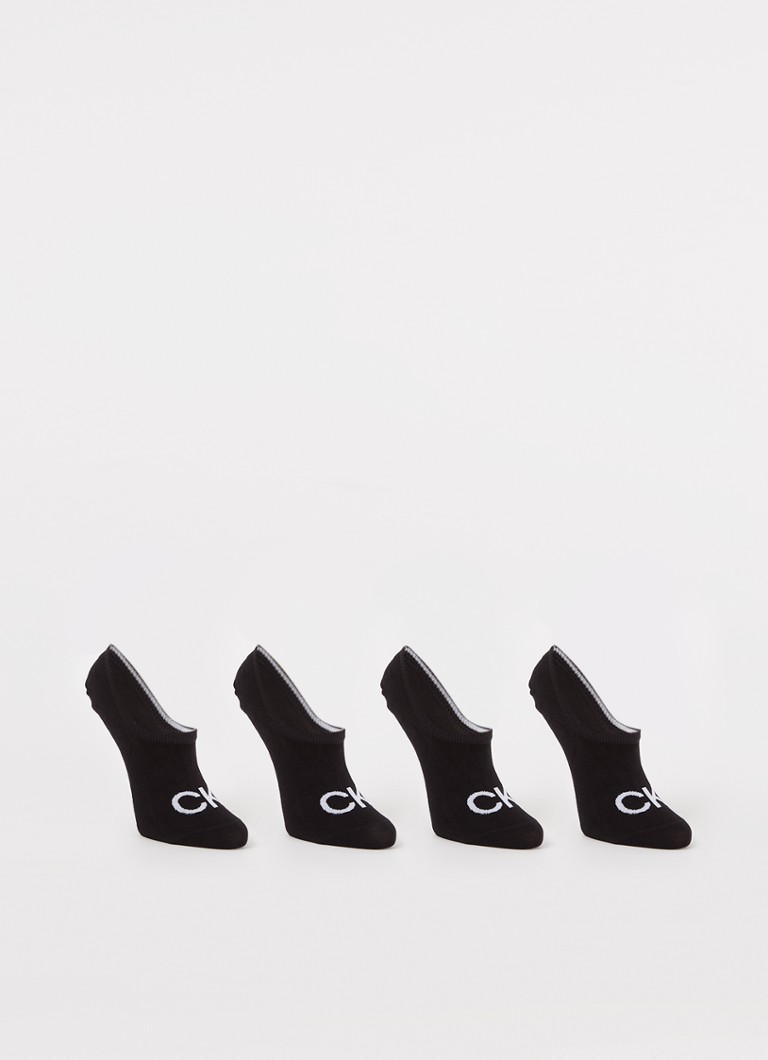 Calzini Calvin Klein Footer con logo, confezione da 4 pezzi.