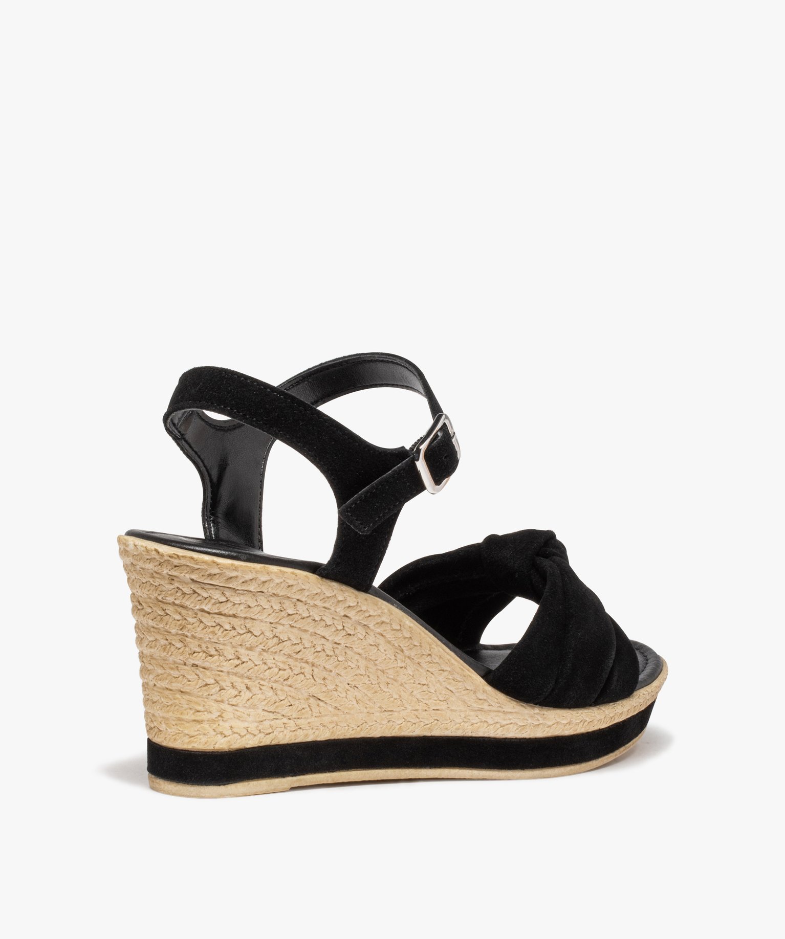 Sandales femme compensées dessus cuir suédé - Tanéo noir | GEMO