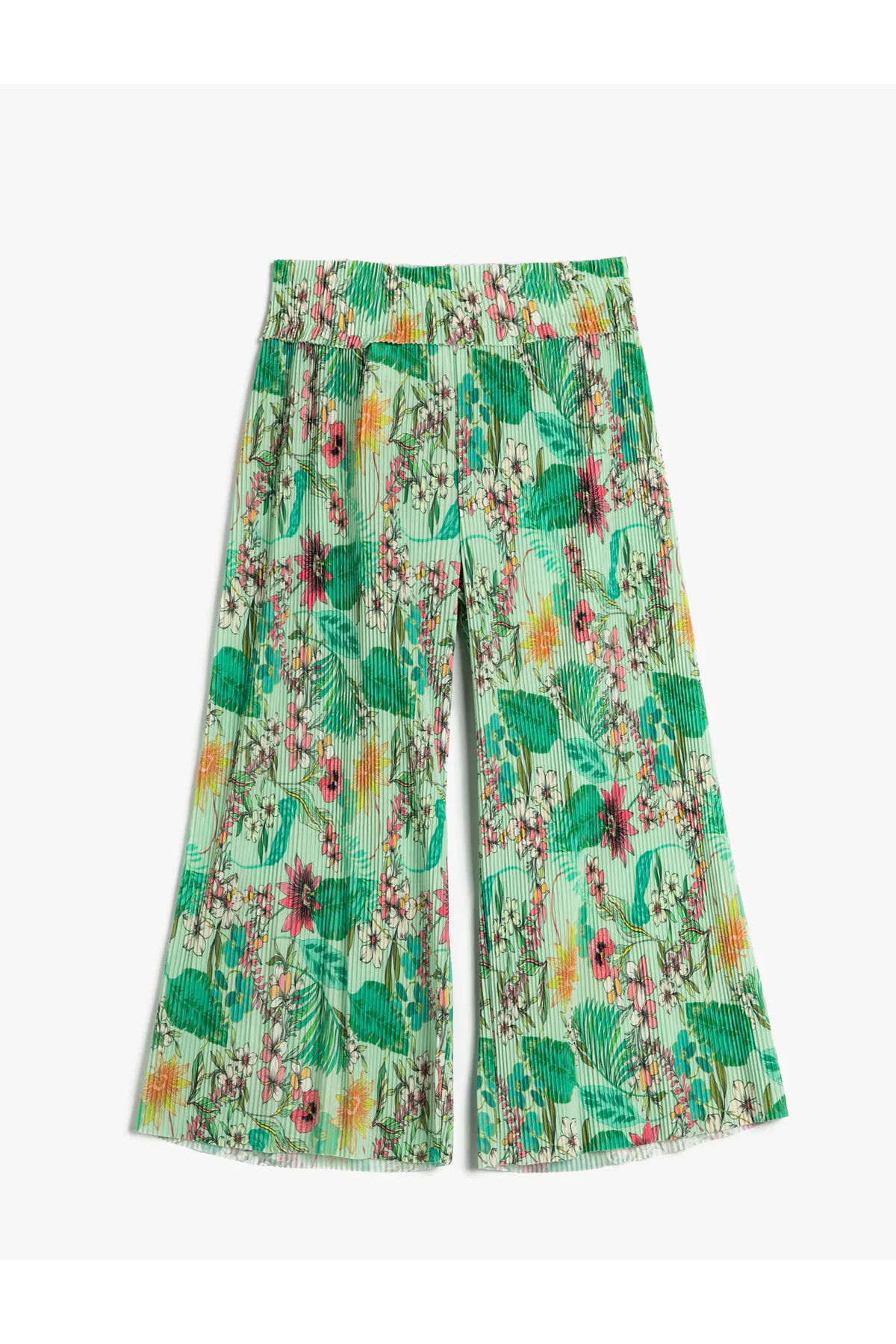 Koton  Palazzo-Hose mit weitem Bein, geblümt, elastische Taille, plissiert