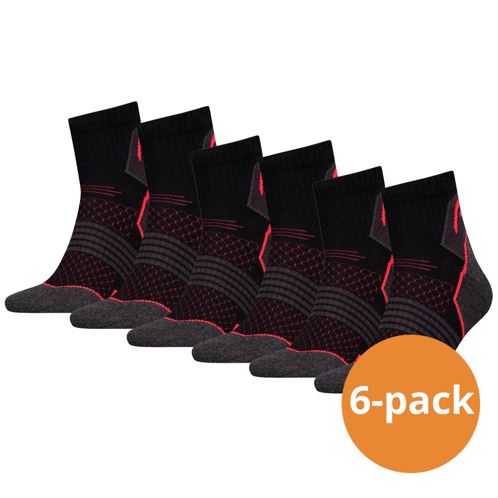 HEAD 6 Paar Hiking Quarter Black/Red Wandersocken