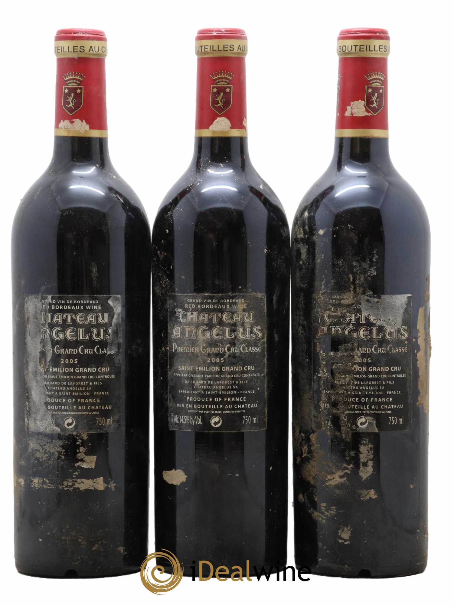 Château Angélus 1er Grand Cru Classé A  2005 - Lot de 3 Bouteilles