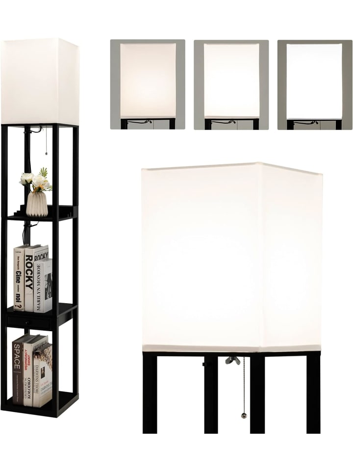 COSTWAY Stehleuchte Regal in Schwarz günstig kaufen 160 cm