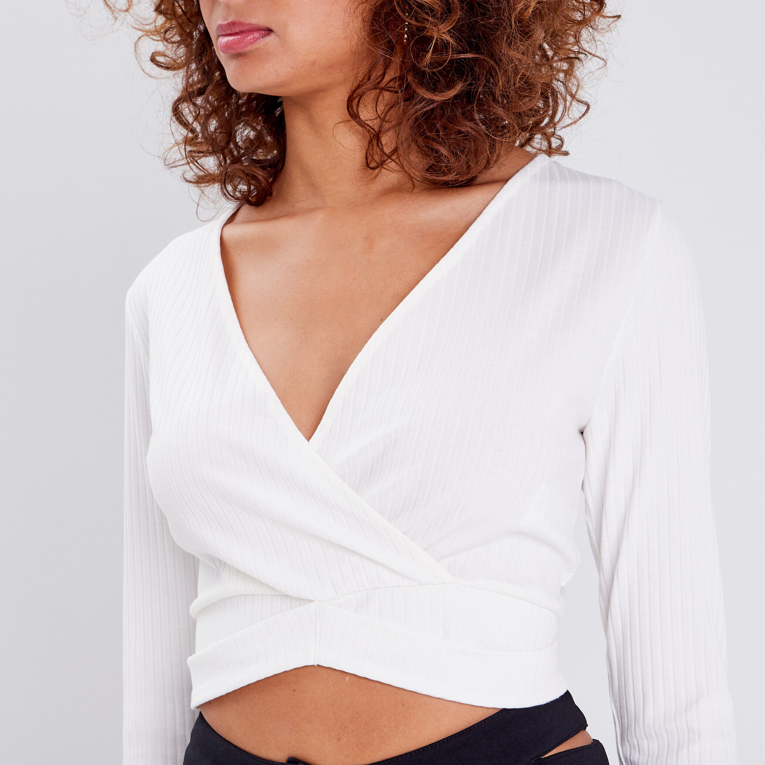 T-shirt manches longues ecru femme | Cache Cache