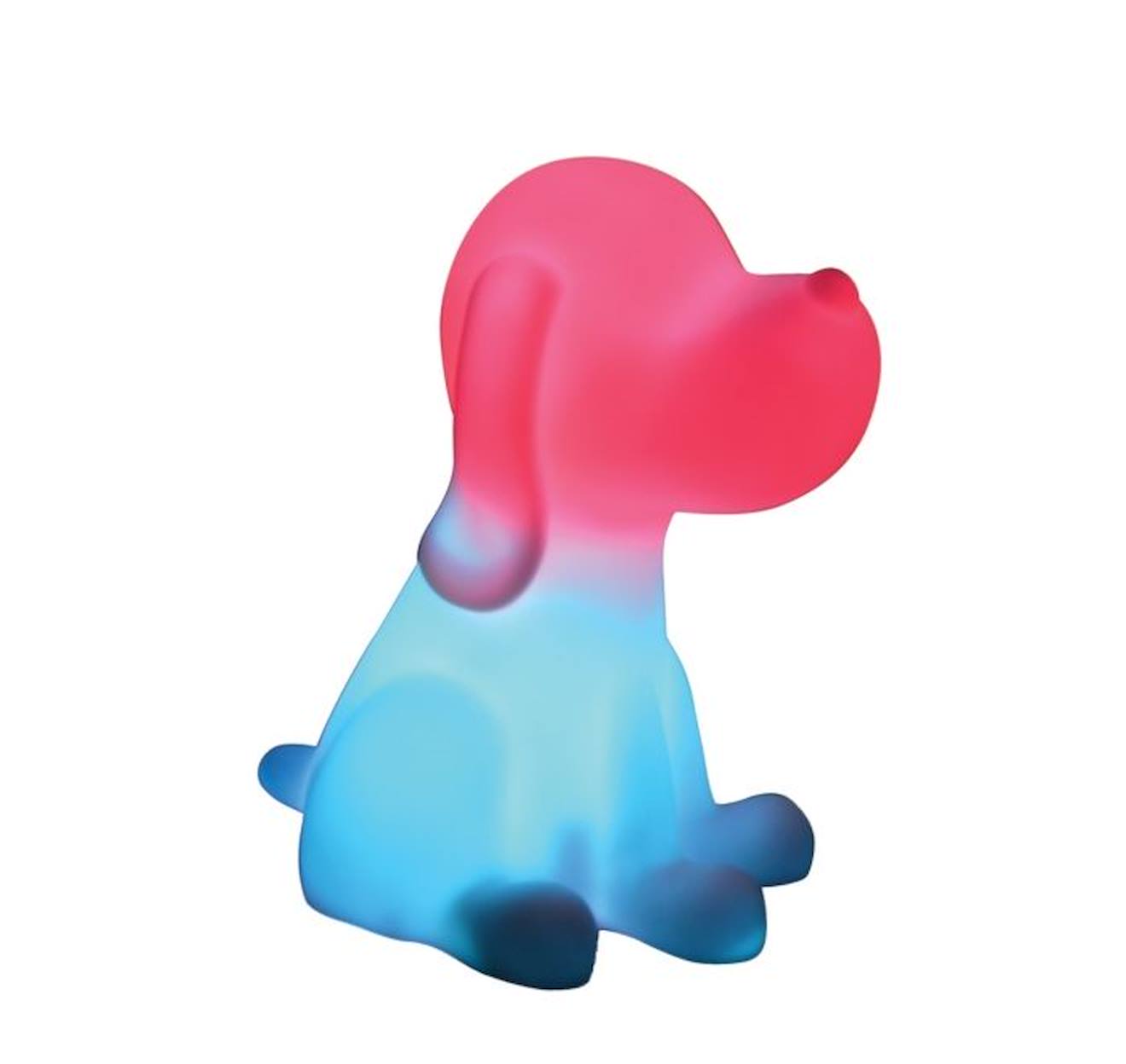 Chien Veilleuse en 3D env 20 cm avec diffusion lumière en couleurs bleu