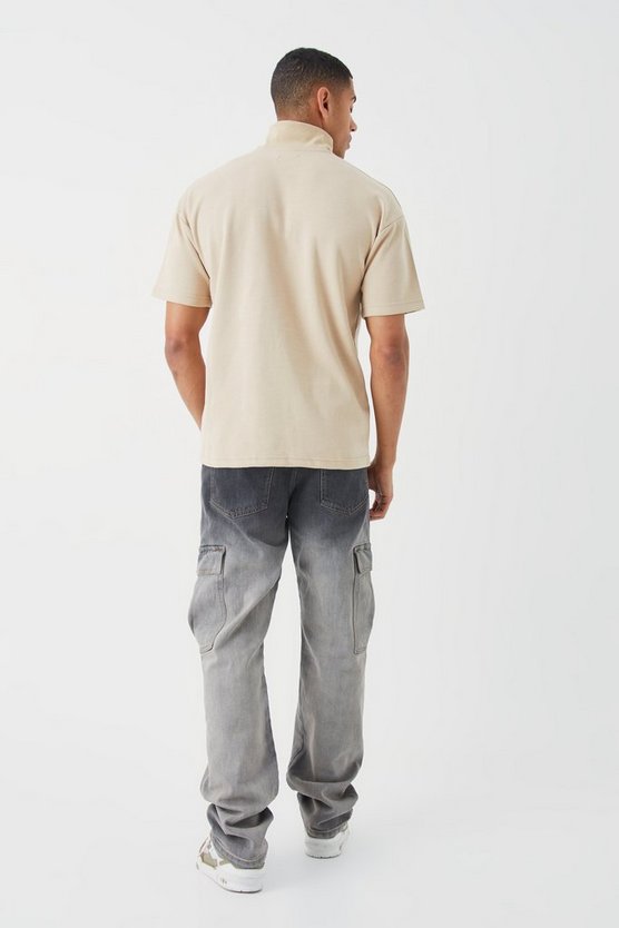 Lockeres Poloshirt mit Trichterkragen