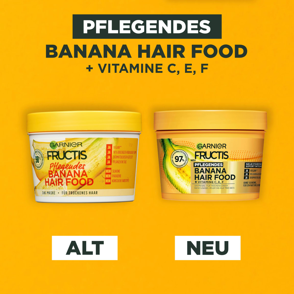 Haarkur Banana Hair Food 3in1 Maske, 400 ml
