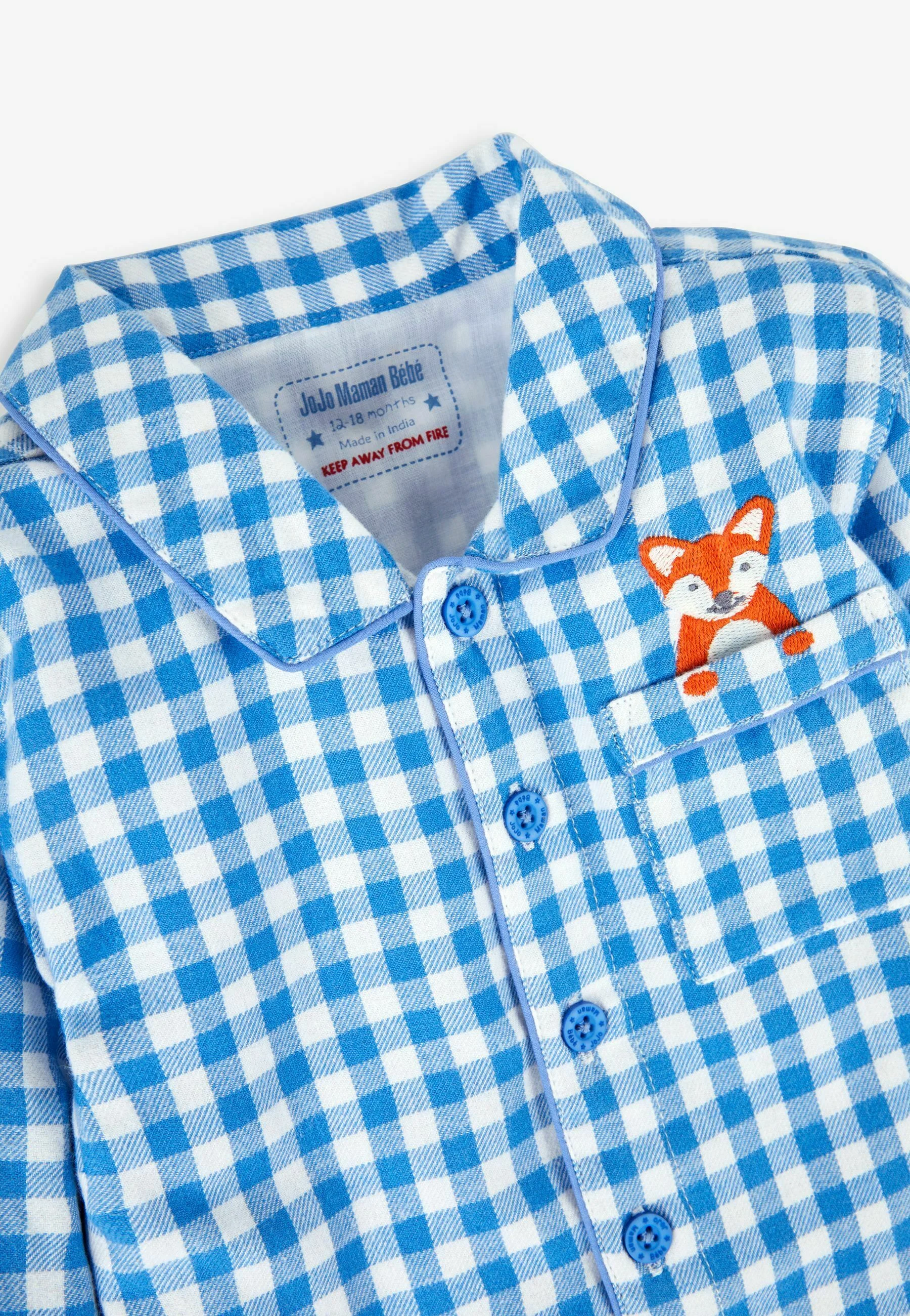JoJo Maman Bébé FOX CLASSIC CHECK SET - Pijamas