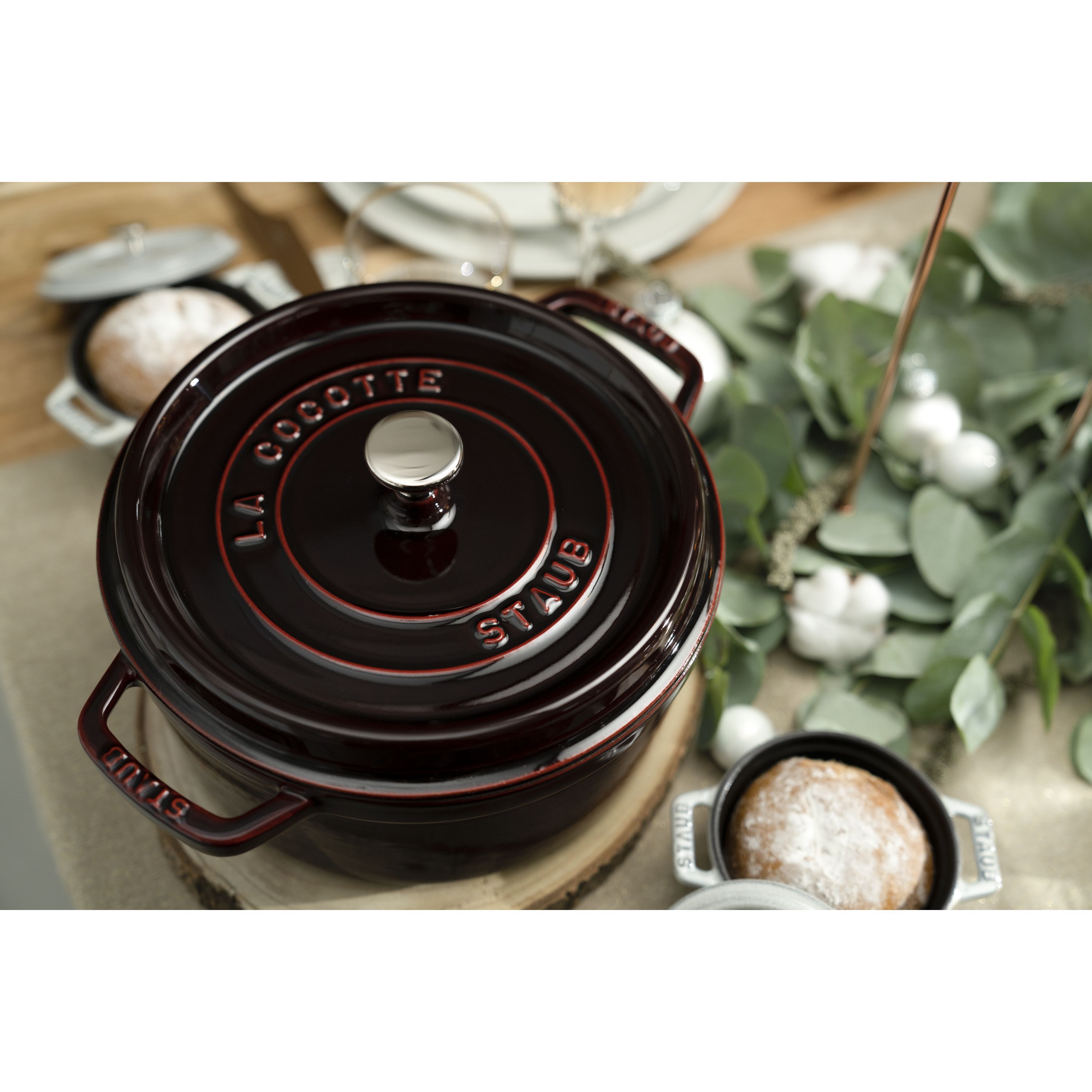 Cocotte 26 cm, rund, Grenadine-Rot, Gusseisen