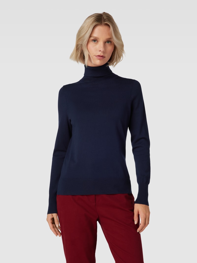 Longsleeve mit Rollkragen in dunkelblau