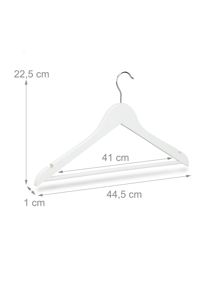 relaxdays 10x Kleiderbügel in Weiß günstig kaufen onesize