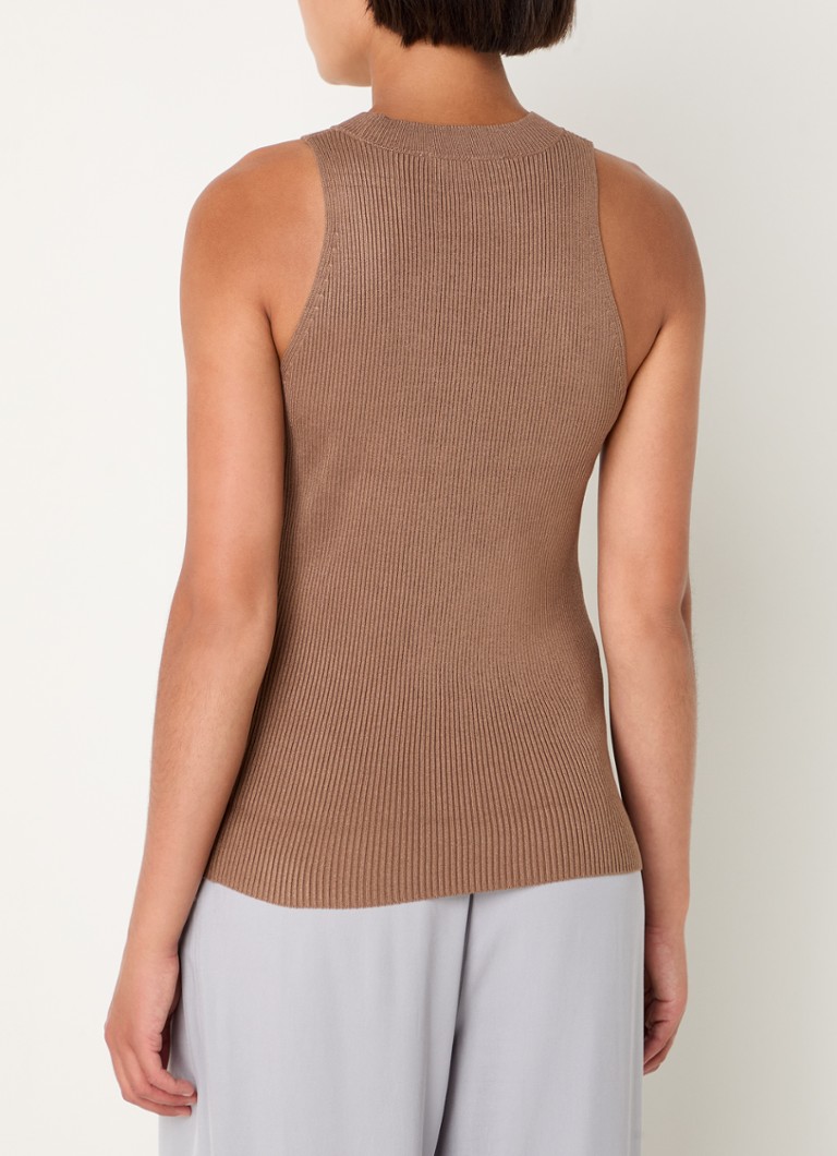 Selected Femme Solina fine-knit top with ribbed structure