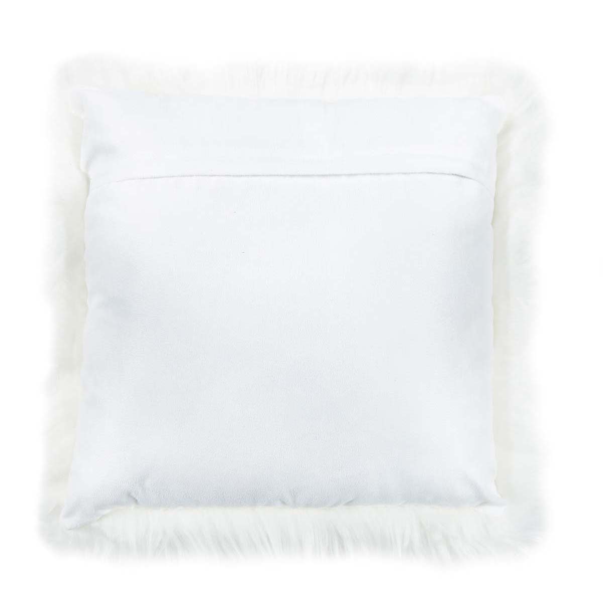 HOMCOM Kissen Kunstfell mit Füllung Weiß 40 x 40 x 10 cm