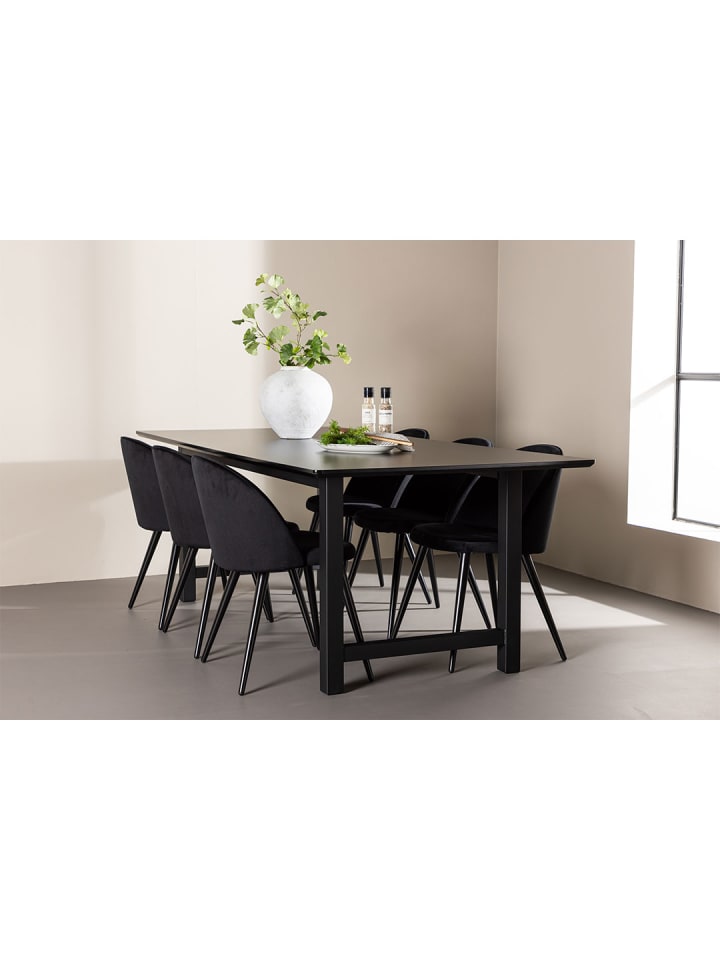 ebuy24 Essgruppe Oslo (7-teilig) Schwarz 220 x 100 cm günstig kaufen onesize