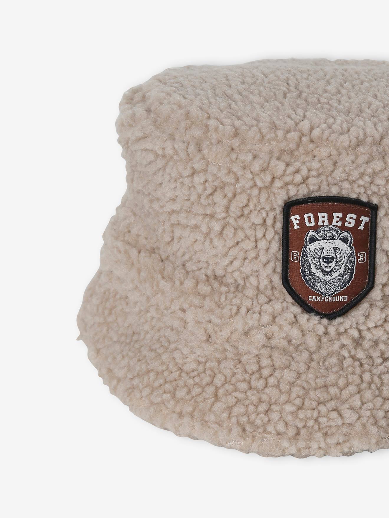Vertbaudet Jungen Hut aus Teddyfleece - tonfarbig