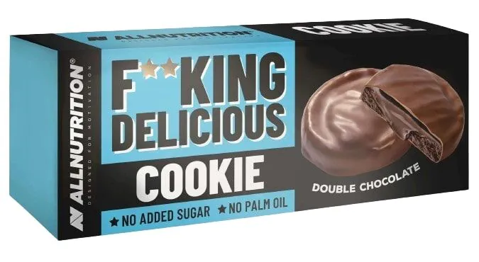 „Allnutrition Fitking“ skanus dvigubas šokoladas – sausainis 128 g