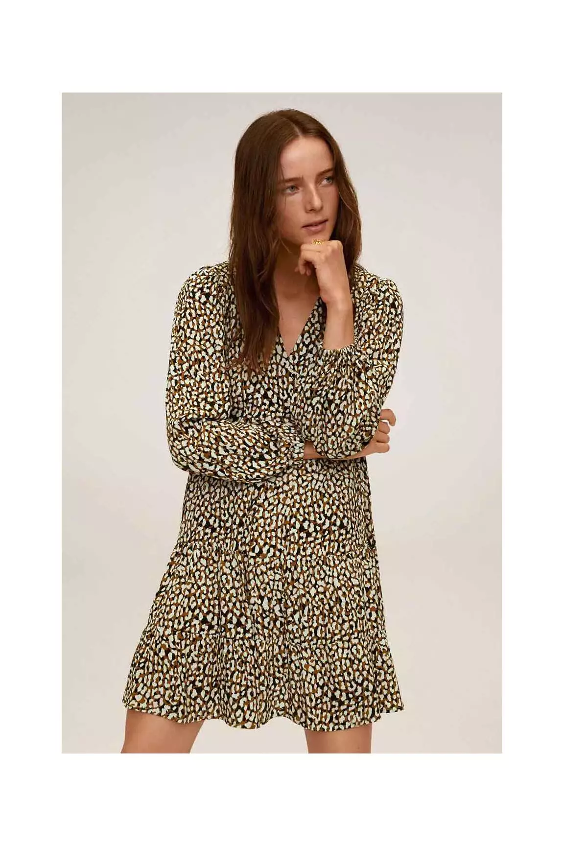 Mango Robes Courtes Femme couleur marron