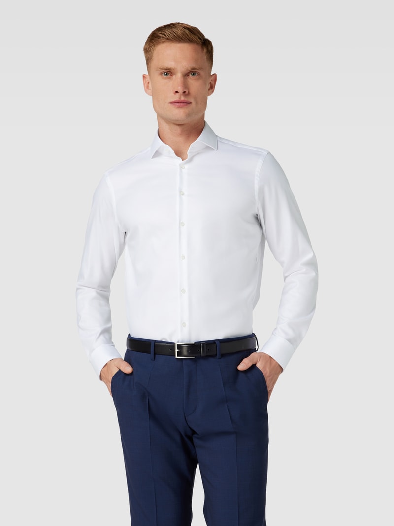 Regular Fit Business-Hemd mit Kentkragen in weiß
