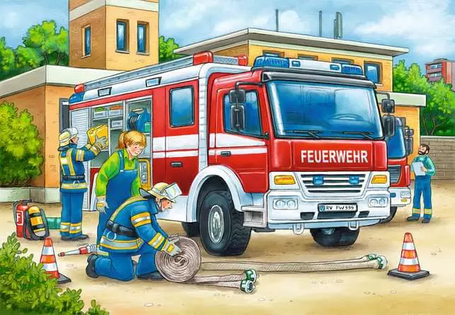 Kinderpuzzle ab 3 Jahren - Polizei und Feuerwehr - 12 Teile