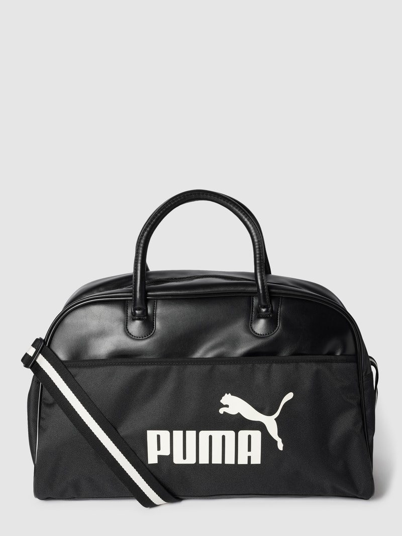 Sporttasche mit Label-Print Modell 'Campus Grip Bag' in schwarz