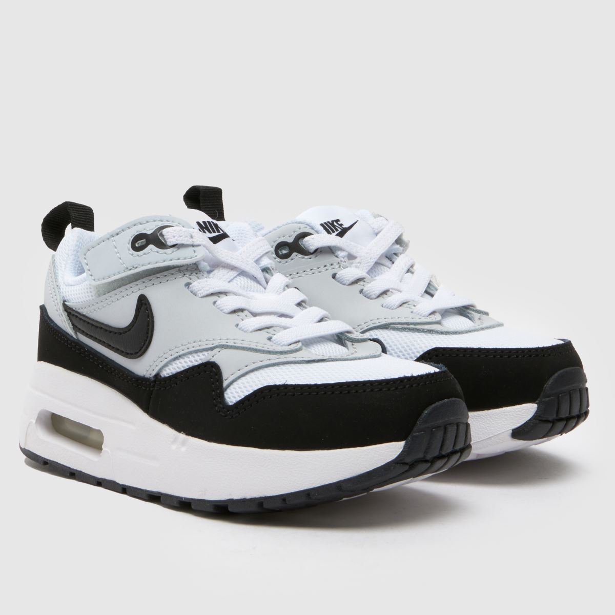 Nike svarta och vita Air Max 1 Junior-träningsskor