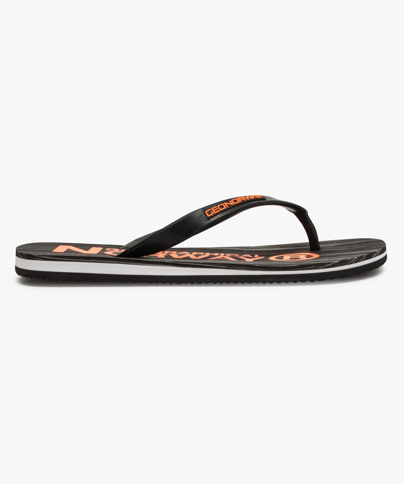 Tongs homme détails contrastés – Geographical Norway noir | GEMO
