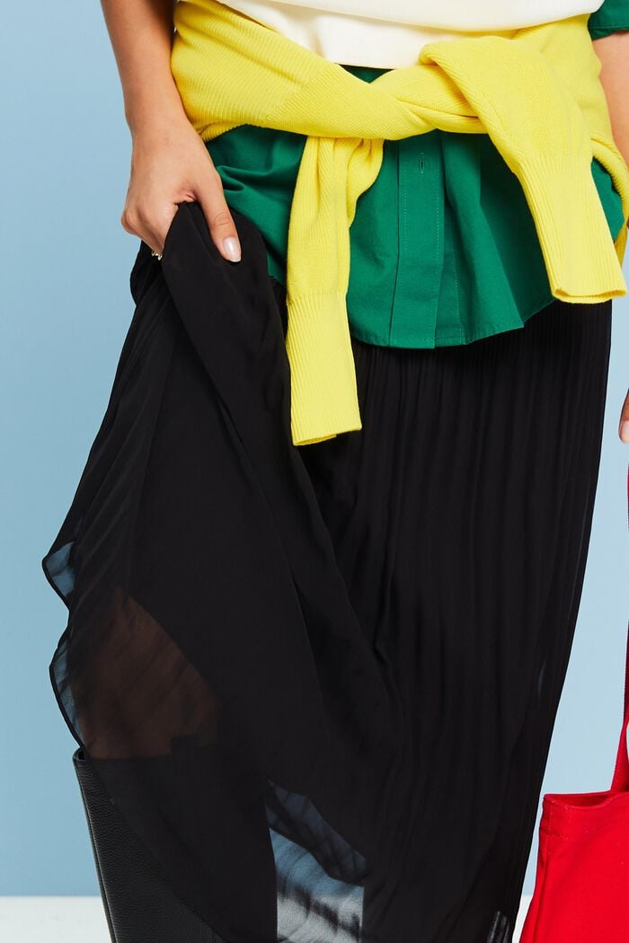 Chiffon-Midirock mit Plisseefalten