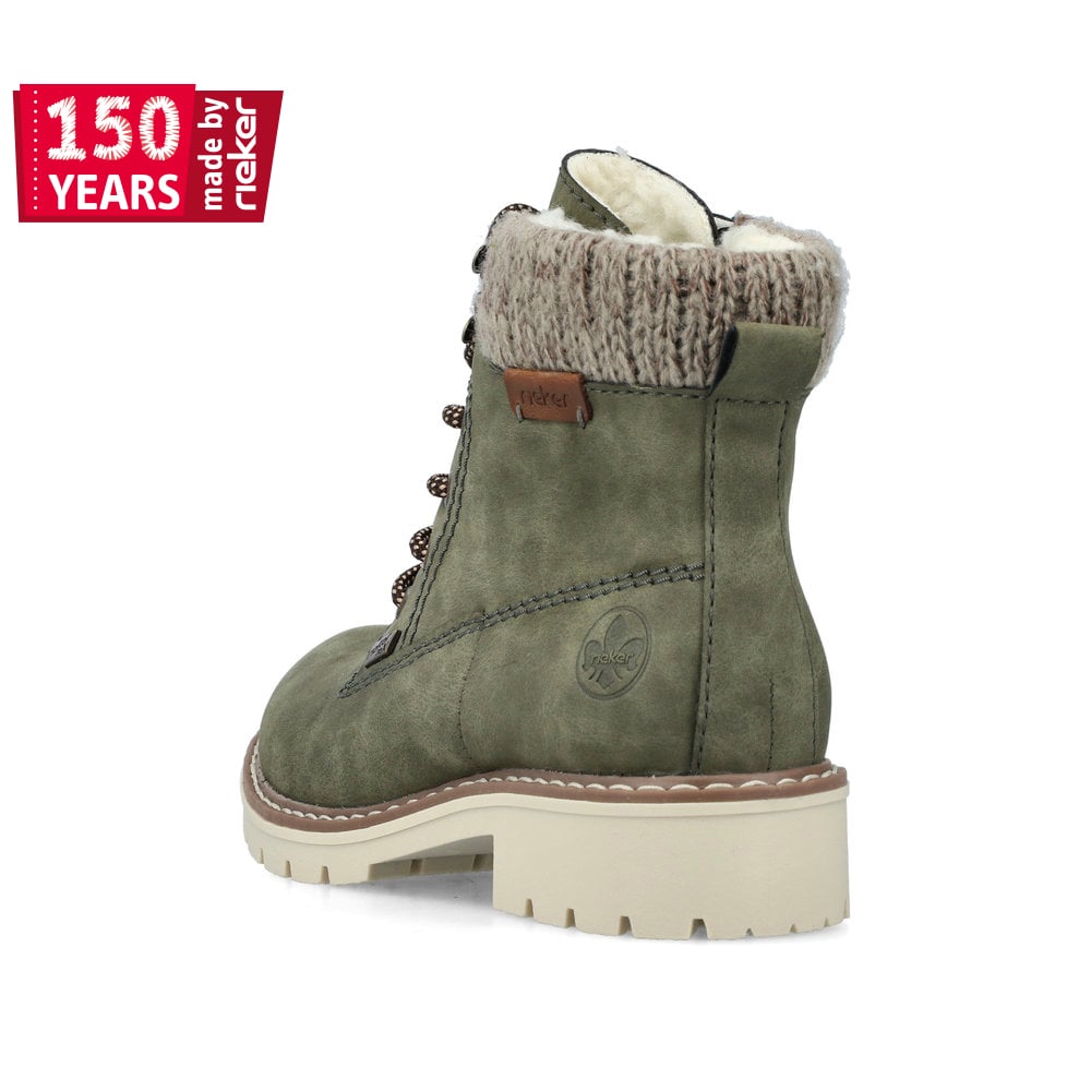Rieker Damen Schnürstiefel kaktusgrün