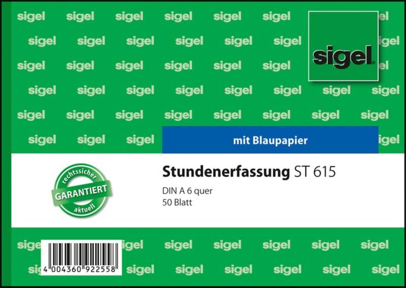 Sigel Stundennachweis DIN A6 50 Blatt