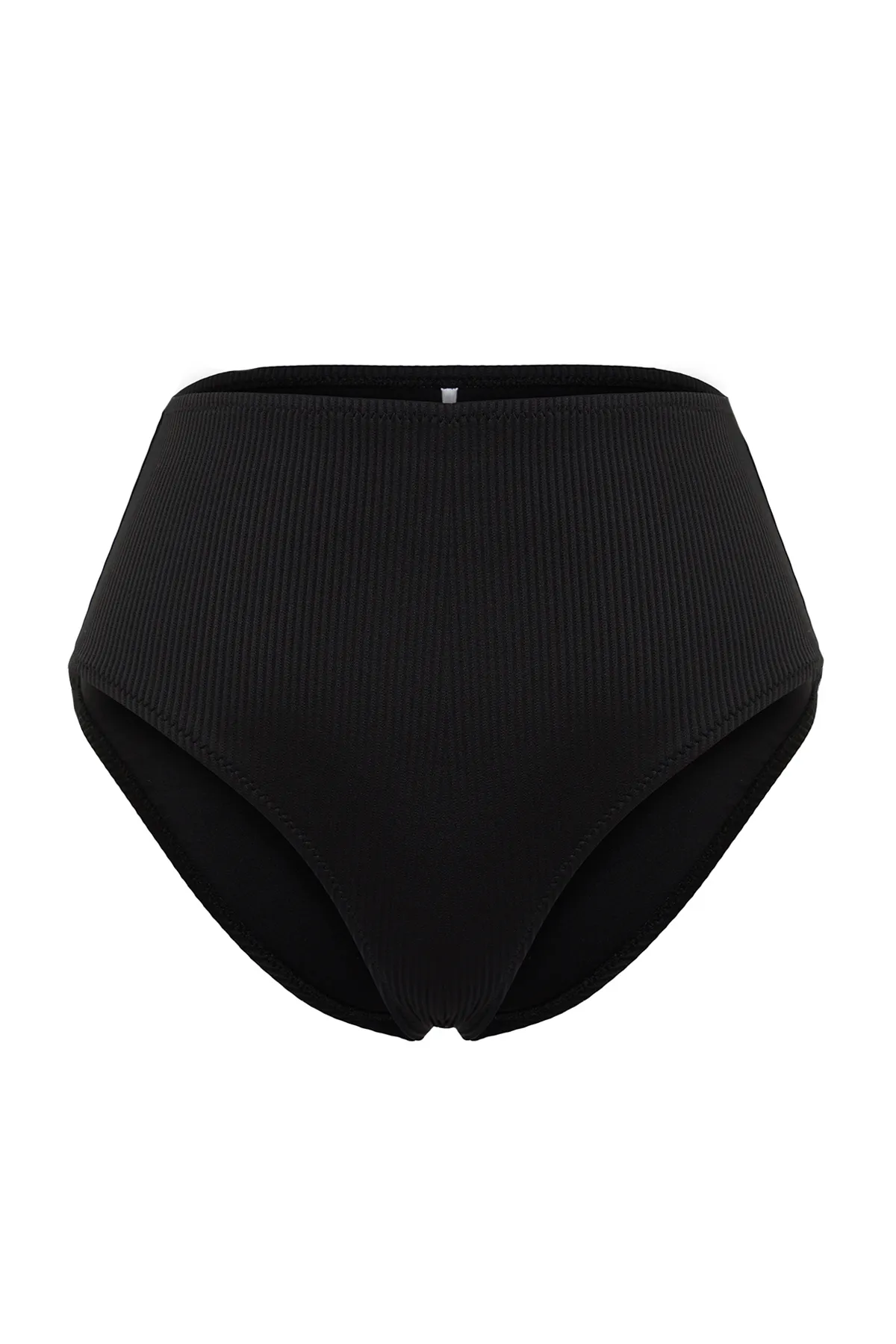 Trendyol Collection  Schwarze strukturierte Hipster-Bikinihose mit hoher Taille TBESS24BA00095