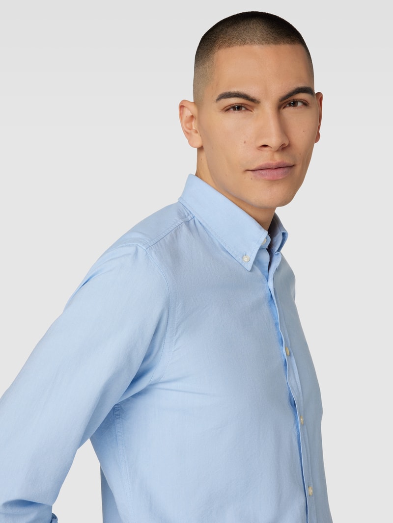 Regular Fit Freizeithemd mit Button-Down-Kragen Modell 'Rickert' in hellblau