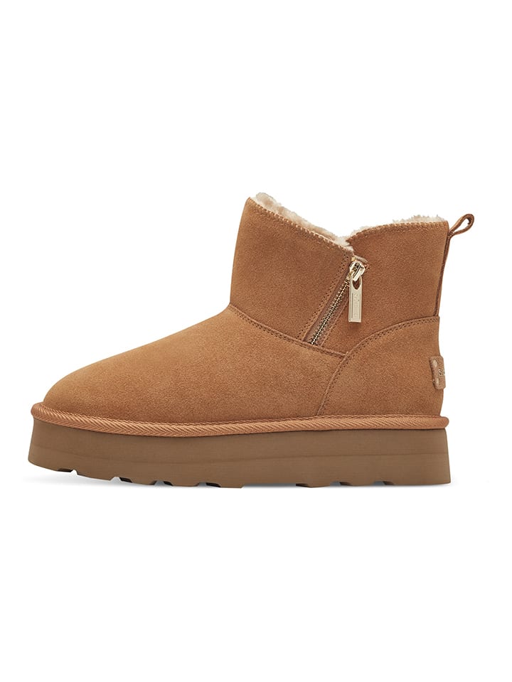 s.Oliver Leder-Winterboots in Hellbraun günstig kaufen