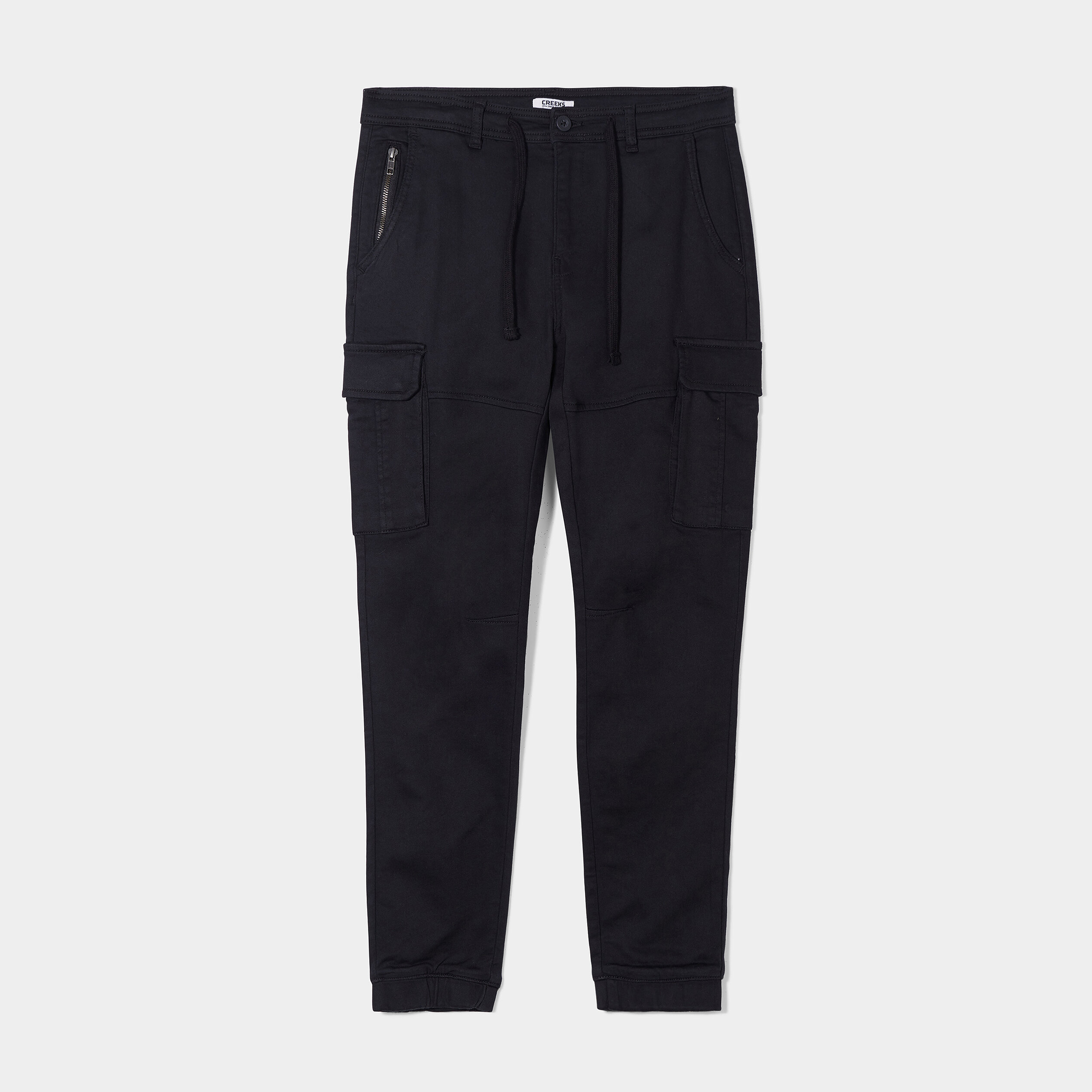 Pantalon cargo à coulisse noir homme | La Halle