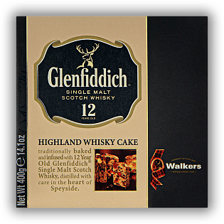 Walkers Glenfiddich Highland Whisky Cake 400g Walkers Glenfiddich Highland Whisky Cake 400g Früchtekuchen, verfeinert mit einem Schuss Glenfiddich Single Malt Whisky. 400	 Gramm